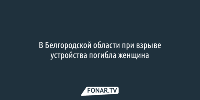 В Белгородской области при взрыве погибла женщина