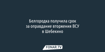Белгородка получила срок за оправдание вторжения ВСУ в Шебекино