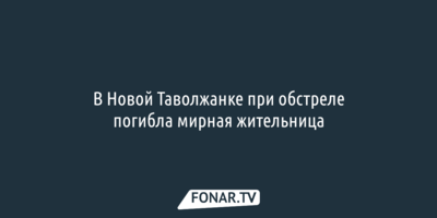 В Новой Таволжанке при обстреле погибла мирная жительница