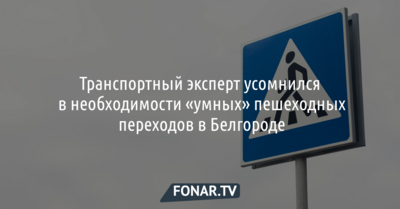 Транспортный эксперт усомнился в необходимости «умных» пешеходных переходов в Белгороде