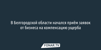В Белгородской области принимают заявки от бизнеса на компенсацию ущерба
