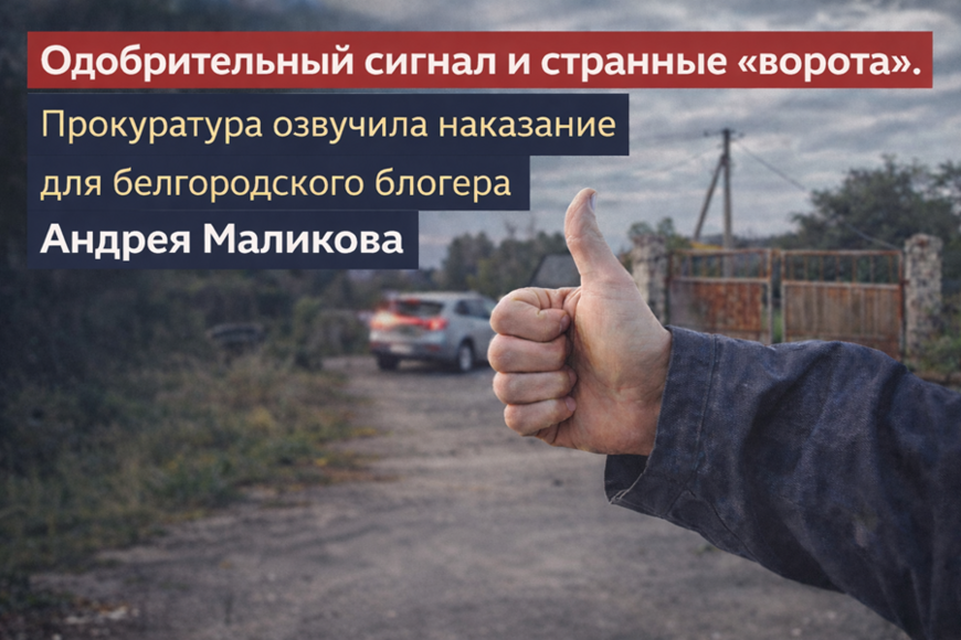 Одобрительный сигнал и странные «ворота». Прокуратура озвучила наказание для белгородского блогера Андрея Маликова