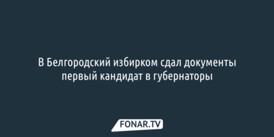 В белгородский избирком сдал документы первый кандидат в губернаторы
