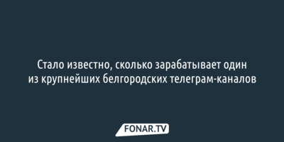 Стало известно, сколько зарабатывает один из крупнейших белгородских телеграм-каналов