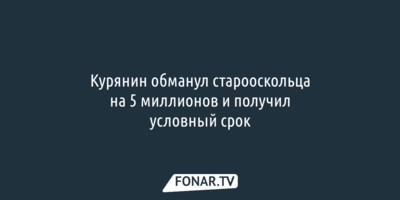Курянин обманул старооскольца на 5 миллионов и получил условный срок