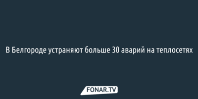 В Белгороде устраняют больше 30 аварий на теплосетях