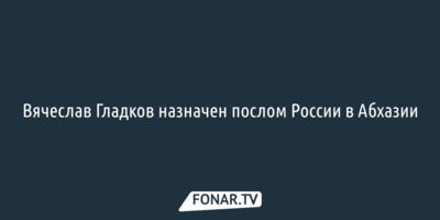 Вячеслав Гладков назначен послом России в Абхазии