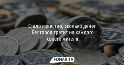Стало известно, сколько денег Белгород тратит на каждого своего жителя