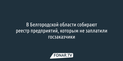 В Белгородской области формируют список предприятий, которым должен бюджет