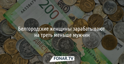 Белгородские женщины зарабатывают на треть меньше мужчин
