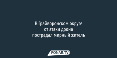 В Грайворонском районе от атаки дрона ранен мирный житель