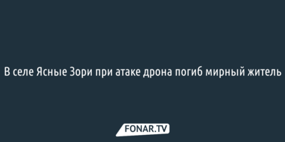 В Белгородском округе при атаке дрона погиб мирный житель