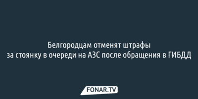 Белгородцам отменят штрафы за стоянку в очереди на АЗС после обращения в ГИБДД