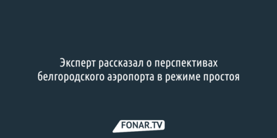 Эксперт рассказал о перспективах белгородского аэропорта в режиме простоя