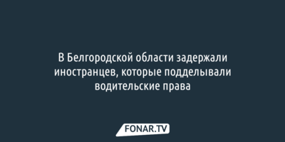 В Белгородской области задержали иностранцев, которые подделывали водительские права
