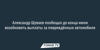 Александр Шуваев пообещал до конца июня возобновить выплаты за повреждённые автомобили
