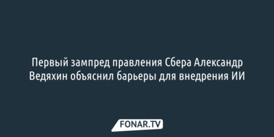 Первый зампред правления Сбера Александр Ведяхин объяснил барьеры для внедрения ИИ