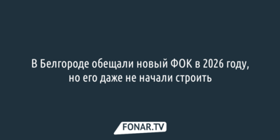 В Белгороде обещали новый ФОК в 2026 году, но его даже не начали строить