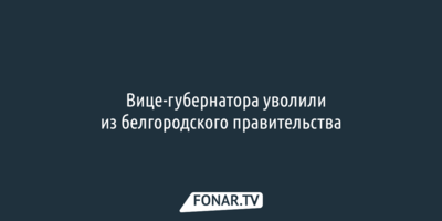 Вице-губернатора уволили из белгородского правительства