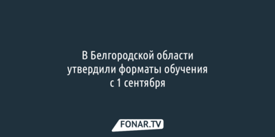 В Белгородской области определили форматы обучения с 1 сентября