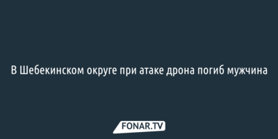 В Шебекинском округе при атаке дрона погиб мужчина