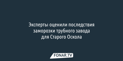 Эксперты оценили последствия заморозки трубного завода для Старого Оскола